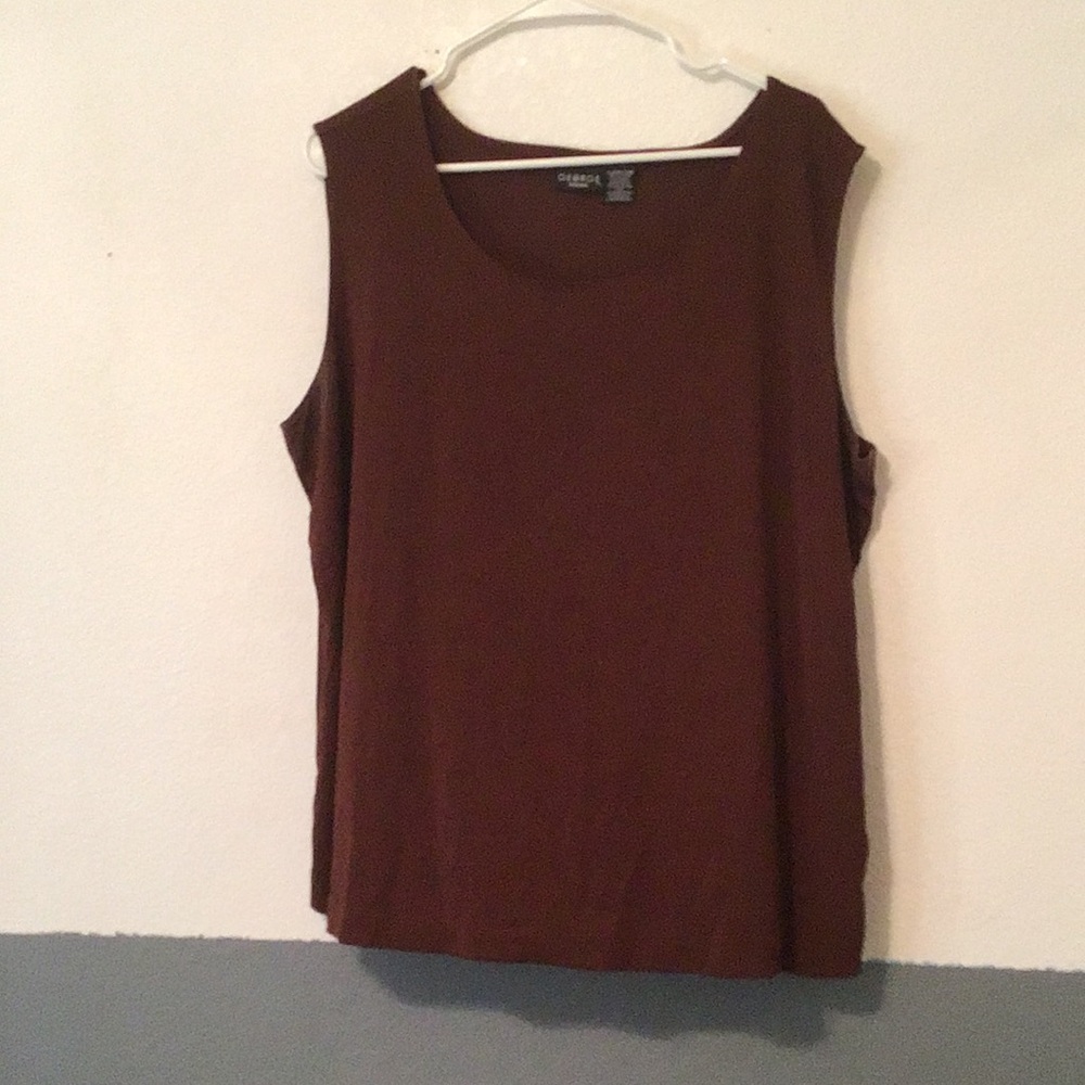 H4 Size 22/24w George Women's Brown Scoop Neck Tank Top